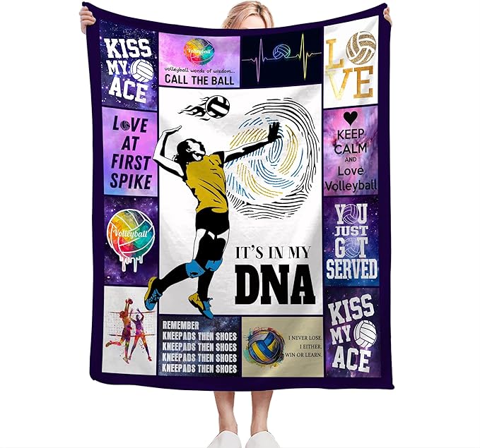 Volleyball Blanket Volleyball Gifts for Girls Boys Woman Kids Lover Sport Throw Blankets Soft Blanket Warm Fleece Flannel Plush Blankets for Bed Sofa Couch 60"x80"