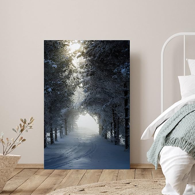 SIGNWIN Canvas Wall Art Woodland Nursery Decor Winter Trees Cool Dramatic Forest Multicolor Nature Photography Rustic - 32x48 inches