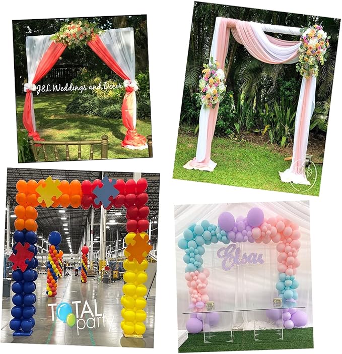 LANGXUN Heavy Duty Metal Square Backdrop Stand Arch for Wedding Birthday Graduation Decorations, Ceremony Reception, Event Party Supplies, Baby Shower Photo Booth Background Supplies (Gold)