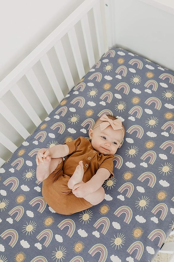 Copper Pearl Premium Knit Baby Crib Sheets for Standard Mattresses, Breathable and Soft, Fitted Crib Sheets for Boys and Girls, Hope