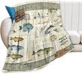 Tijuboni Fishing Throw Blanket Cabin Fishing Gifts for Men Boys Women Girls Adults Kids Soft Flannel Fleece Blanket for Couch Sofa Bed Home Decor 50"x60"