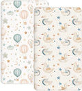 Crib Sheets for Boys and Girls, 2 Pack Fitted Baby Sheets for Standard Toddler Mattress 28" x 52", Soft Breathable Jersey Knit Baby Bedding (Dreamy Swans)