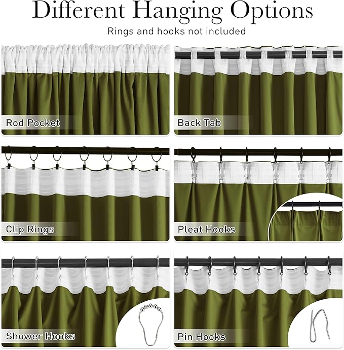 StangH Olive Green Velvet Curtains for Living Room 96 inches Long Luxury Room Darkening Privacy Sliding Door Panels Back Tab for Dining Room/Office, W52 x L96, 2 Panels