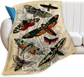 Moths Blanket Throws Moth Gifts Moths Lovers Throw Blanket for Women Men Kids Adults Soft Warm Cozy Fleece Blanket for Couch Sofa Bed 60"x50"