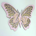 Personalized Butterfly 3D Name Sign, Custom Boho Wood Personalized Name Sign, 3D Wooden Layered Handmade Letter Wall Decor for Nursery or Child's Bedroom, Girl or Boy's Birthday Gift