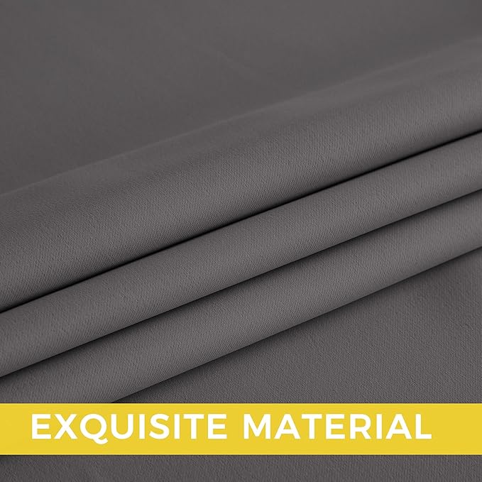 NICETOWN Grey Light Blocking Curtains 90 Inches Long 2 Panels for Living Room, Bedroom, Office Thermal Insulated Blackout Drapes Solid Grommet Noise Reducing Window Curtains, W40