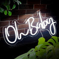 Oh Baby Sign for Wall Decor Led Neon Lights for Teen Bedroom Decor Art Light Up Letters Oh Baby Neon Neon Signs for All Party Room Decorations USB 5v 21.7x10 Inch (white)