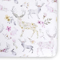 Oilo Crib Sheet, Breathable, Fitted, Turkish Cotton Jersey, 300 Thread Count, Machine Washable, Fits Standard Crib (28" x 52" x 6"), Toddler Bedding, Girl, Boy, & Neutral Nursery Design, Woodland Fawn