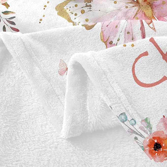 Ships Next Day, Personalized Baby Blankets, Custom Baby Blanket with Name for Girls,Gift for Chrismas Birthday Memorial Day, Customized Flannel Blanket for Kids Adults 30"X40"