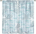Starfish Curtains，Starfish and Seashells Coastal Curtain Ocean Themed Underwater Marine Decor Waterproof Fabric Curtain Set 2 Panels,52x84 Inches