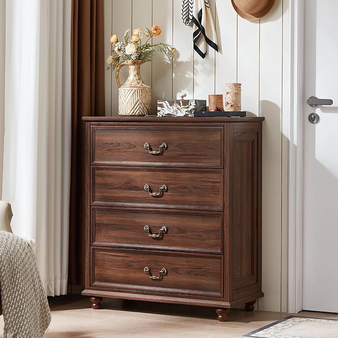 Bedroom Dresser Sets, 54" Wide 7 Drawers Dresser and 37" Tall 4 Drawers Dresser, Wooden 2 Piece Bedroom Furniture Set, Chest of Drawer for Bedroom, Home, Living Room, Hallway, Brown