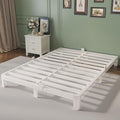 6 Inch King Size Bed Frame with Metal Gaskets, White Bed Frame King Size No Box Spring Needed, Heavy Duty Steel Platform Support, Round Corner Design, Noiseless, Easy Assembly