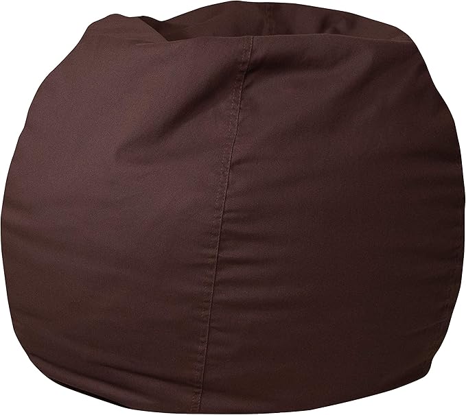 EMMA + OLIVER Small Solid Brown Bean Bag Chair for Kids and Teens