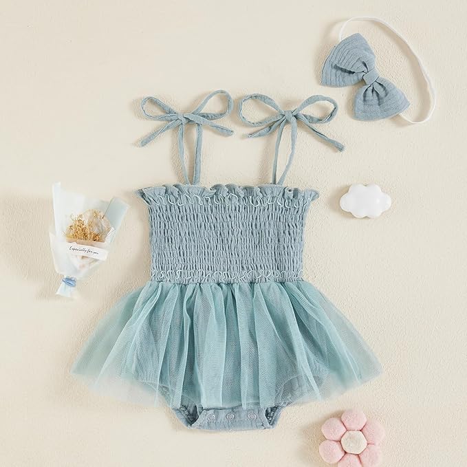 Meihuida Newborn Baby Girl Sleeveless Rompers Summer Clothes Cotton Bodysuit with Headband