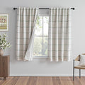 MYSKY HOME 100% Blackout Plaid Linen Curtains 63 Inches Long Double Layer Farmhouse Thermal Insulated Checkered Print Drapes with Rod Pocket Back Tab for Bedroom Living Room, 2 Panels, 52"Wide, Green