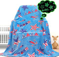 American Flag Blanket Glow in The Dark Blanket for Kids Boys Star Stripes Independence Day July 4th Decor