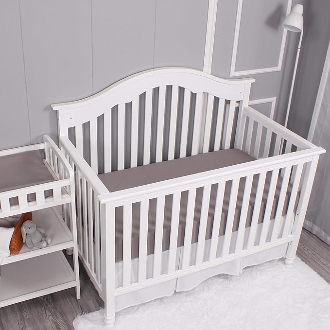 Belsden 3 Pack Microfiber Durable Crib Sheets Fitted, Silky Soft Smooth Breathable Baby Sheets Set, 28''x52'' Fits Standard Crib and Toddler Mattresses, White & Grey & Black