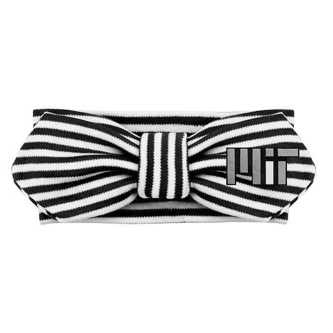 Creative Knitwear MIT Engineers Infant Girls Black/White Striped Hair Knot Headband Embroidered Logo - Size Newborn - 4T
