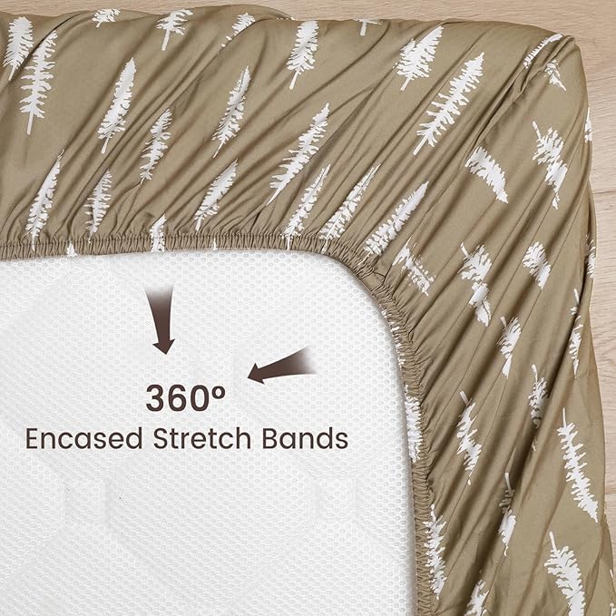 PHF 3 Pack Soft Bassinet Sheets, Woodland Breathable Comfy Cradle Sheets for Baby Boys Girls Neutral, No Slip Universal Fit for Most Cradle and Bassinet Mattress, Woodland