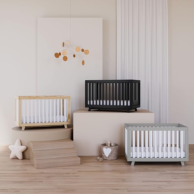 Storkcraft Beckett 3-in-1 Convertible Crib (Driftwood) – GREENGUARD Gold Certified, Fits Standard Crib Mattress, Converts to Toddler Bed and Daybed, 4 Mattress Heights, Grow-with-Me Design