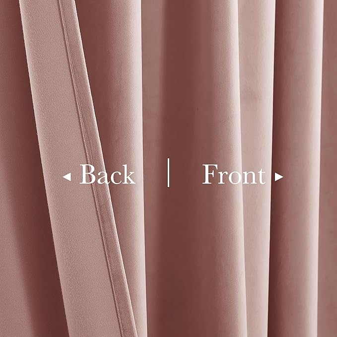 StangH Dusty Pink Velvet Curtains 120 inches Extra Long Privacy Window Drapes for Living Room Bedroom, Backdrop Curtains for Birthday Party/Baby Kids, W52 x L120, 2 Panels