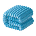 NTBAY Plush Flannel Twin Bed Blanket, 60X80 Inches Soft and Warm Lightweight Blanket with Striped Texture Bed Blanket for Couch Sofa Bed All Seasons, 60"x80", Blue