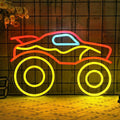 Monster Truck Neon Light, Dimmable LED Truck Neon Wall Sign USB Powered with 4-Color Lights, for Bedroom Living Room Game Room Man Cave Home Birthday Gift for Boys Men