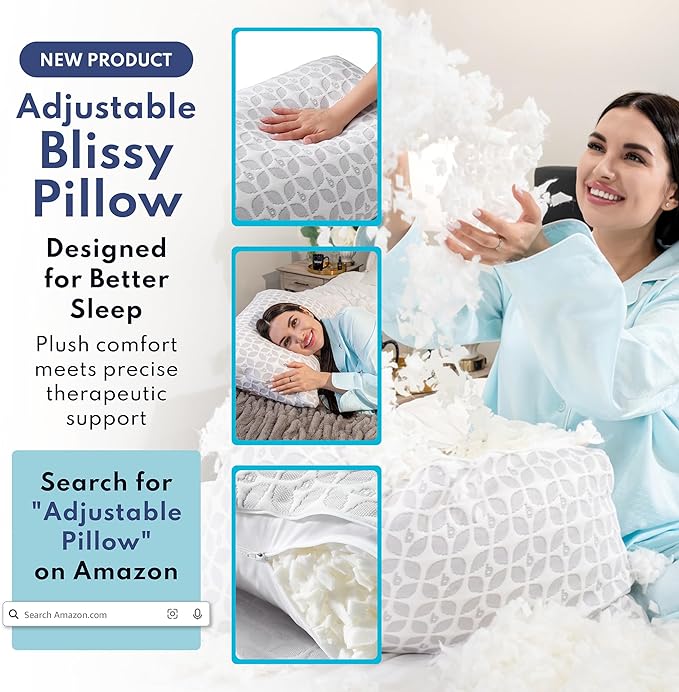 Blissy Silk Pillowcase - 100% Pure Mulberry Silk - 22 Momme 6A High-Grade Fibers - Silk Pillow Cover for Hair & Skin - Regular, Queen & King (Blissy White, King)