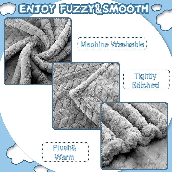 Frienda 4 Pcs Baby Fuzzy Blanket Fluffy Baby Blanket for Boys Girls Soft Warm Infant Newborn Toddler Receiving Nursery Bed Supplies, 32 x 24 Inch(Elegant Color)