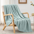 Love's cabin 6 Layer 100% Cotton Muslin Blanket, 50"x60" Throw Muslin Blanket for Couch Bed, Cyan Muslin Throw Blanket, Lightweight and Breathable Cotton Gauze for Adult