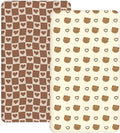 Crib Sheets for Boys and Girls, 2 Pack Fitted Baby Sheets for Standard Toddler Mattress 28" x 52", Soft Breathable Jersey Knit Baby Bedding (Teddy Love)