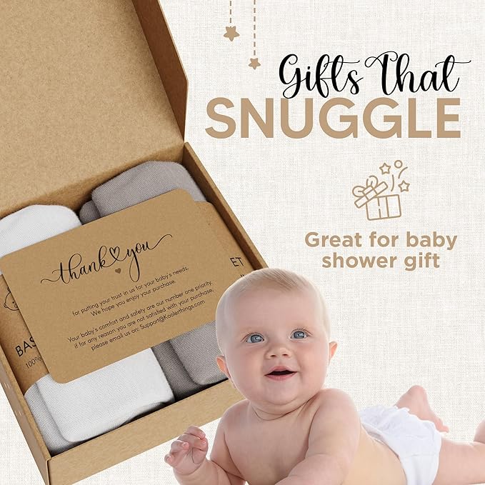 Crib Sheets 100% Organic Jersey Cotton Sheets for Boys & Girls, Fitted Sheets for Standard Crib & Toddler Mattress - Super Soft & Breathable for Cozy Comfort | White + Grey - 52"x28" (2 Pack)