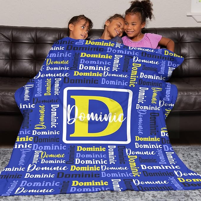 Dr.TOUGH Name Blanket Personalized Blanket for Adult Kids Flannel Customized Personalized Blankets and Throws