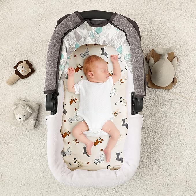 PHF 3 Pack Soft Bassinet Sheets, Pet Dogs Breathable Comfy Cradle Sheets for Baby Boys Girls Neutral, No Slip Universal Fit for Most Cradle and Bassinet Mattress, Pet Dogs