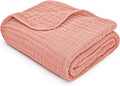 Comfy Cubs Muslin Baby Blanket - Soft, Lightweight, 6-Layer Cotton Swaddle Blankets for Newborns, Infants & Toddlers - 40" x 40" Large, Breathable & Versatile for Sleeping & Tummy Time - Bold Blush