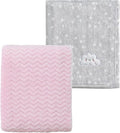 CREVENT 2Pcs 30''X40'' Cute Cozy Fluffy Warm Baby Blankets for Infants Toddlers' Bedding Crib Cot Stroller - Grey Cloud + Wave Pink