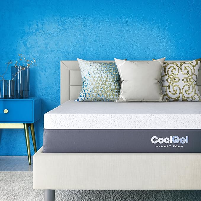 Cool Gel 12 Inch Twin XL Mattress Memory Foam Medium Firm, Gel Memory Foam Mattress Twin XL Cooling, Made in the USA, 12" Depth with Pressure Relief, CertiPUR-US Certified Fiberglass Free, Bed