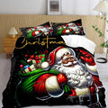 LUVIVIHOME 2PCS Merry Christmas Comforter Set Twin Size, African American Black Santa Claus Bedding, Winter Xmas Funny Christmas Bedroom Decor for Kids Boys Girls Teens, Xmas Gifts, 1 Pillow Sham