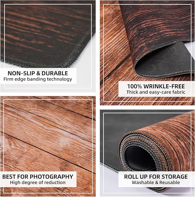 Kate Photography Foor Mats Light Brown Wood Printed Floor Mats Rubber Floor Mat Newborn Photography Drops Photo Studio Props 8X5ft
