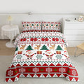 Feelyou Merry Christmas Comforter Set Toddler Size Santa Claus Bedding Set for Kids Boys Girls Cute Deer Duvet Quilt Snowflake Bedroom Decor Microfiber 2 Pcs with 1 Pillow Cases