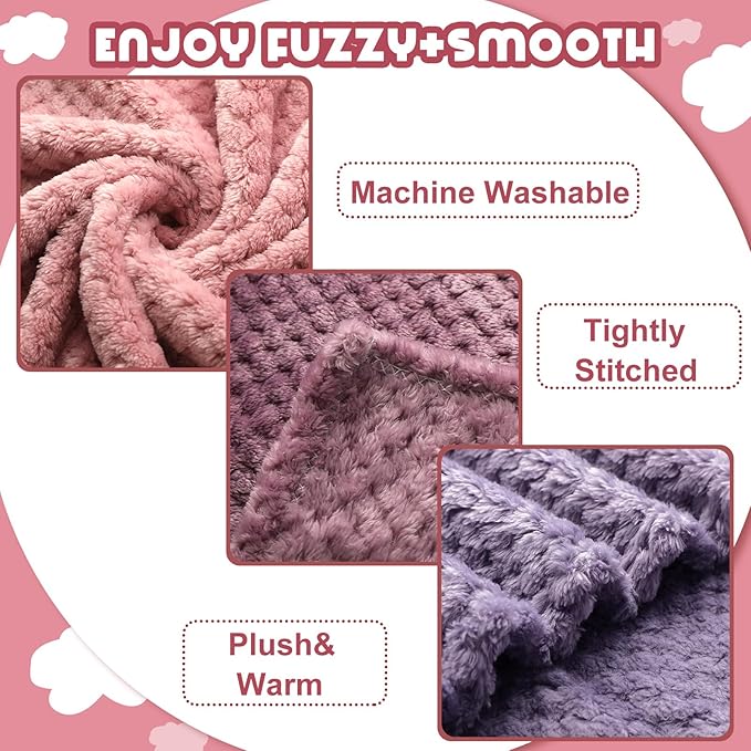 Frienda 4 Pcs Baby Fuzzy Blanket Fluffy Baby Blanket for Boys Girls Soft Warm Infant Newborn Toddler Receiving Nursery Bed Supplies, 32 x 24 Inch(Pink Color)