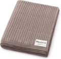 Organic Ribbed Swaddle Blanket for Boys & Girls - 100% Luxury Organic Soft Cotton Knit Warm Cozy Cuddle Stroller Blanket for Newborns, Infants, & Toddlers (Milk Chocolate)