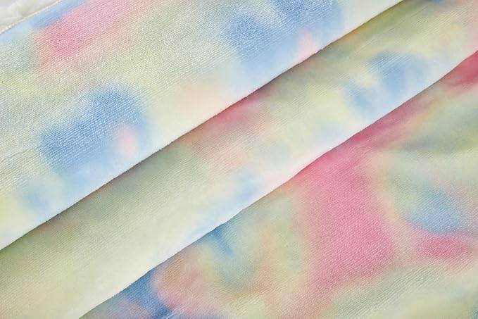 Flannel Baby Blanket Reversible Super Soft Blankets for Boys Girls Infant Newborn Sherpa Receiving Blankets for Crib Stroller Pink Tie Dye 30" x 40"