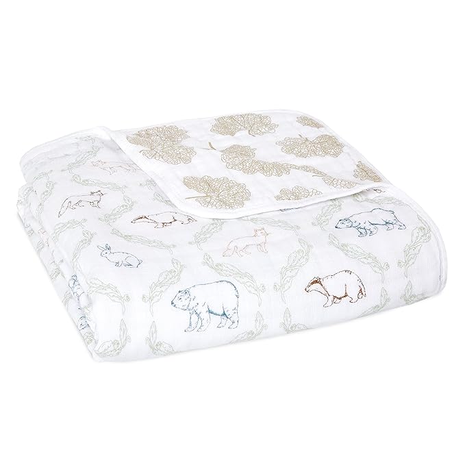 aden + anais Essentials Dream Blanket, Muslin Baby Blankets for Girls & Boys, Ideal Lightweight Newborn Nursery & Crib Blanket, Harmony