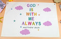 Christian Bible Verse Scripture Rectangular Banner Flag Wall Sign Decor Gift for Baby Girls-Nursery Baby Room Bedroom Decor-Baby,Shower Birthday Christmas Gift-God Is with Me Always