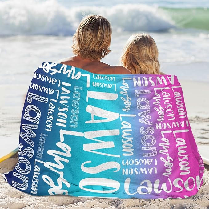 Dr.TOUGH Personalized Blankets with Name Customized Baby Blankets for Girls Boys Adults Monogrammed Blankets and Throws Christmas Birthday Mothers Valentines Day Gift (Z-Colorful 01, 40''×50'')