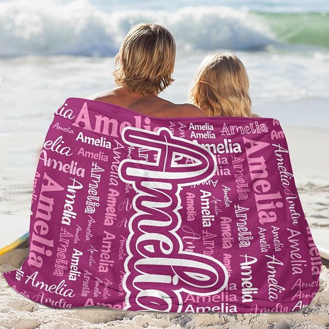 Dr.TOUGH Personalized Blanket for Adult Kids with Name Customized Blankets Personalized Throw Blanket for Christmas Birthday Gifts