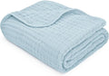 Comfy Cubs Muslin Baby Blanket - Soft, Lightweight, 6-Layer Cotton Swaddle Blankets for Newborns, Infants & Toddlers - 40" x 40" Large, Breathable & Versatile for Sleeping & Tummy Time - Sky Blue