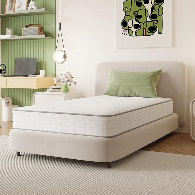 Novilla Full Size Mattress, 6 Inch Full Mattresses in a Box with Smarts™ Coil for Pressure Relief, Medium Plush Foam and Spring Hybrid Colchones with CertiPUR-US Certified for Kids