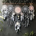 Dream Catcher Wall Decor,Large Boho Dream Catcher with Luxurious Feathers & Beads, Handmade Wall Hanging for Bedroom, Nursery, Living Room, Gift Ready for Girls & Adults (Floral)
